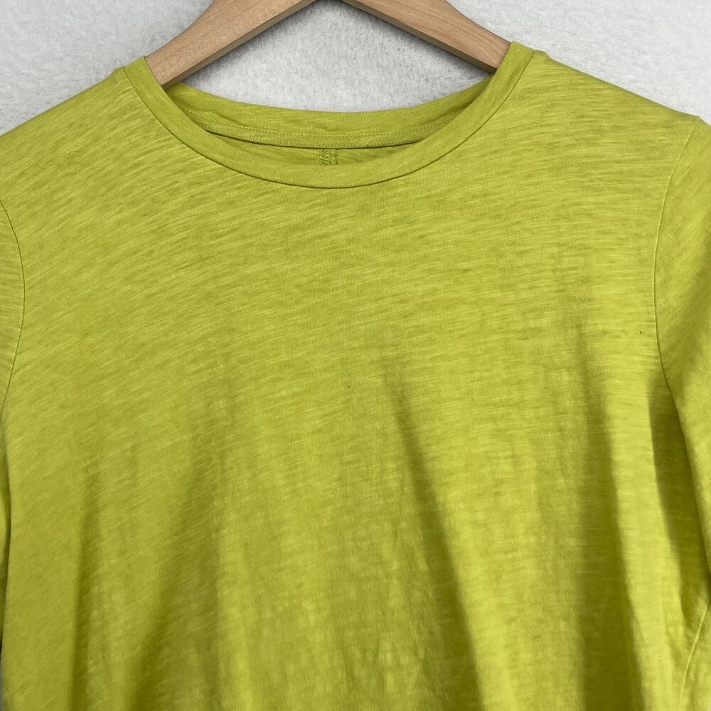 EILEEN FISHER Top XS Slub Organic Cotton Jersey Crew Neck Short Sleeve Green - Picture 3 of 10